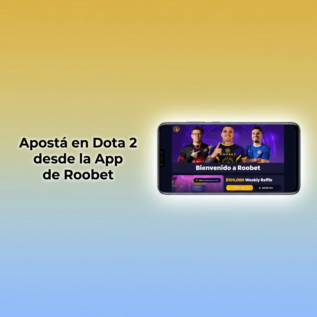 Apostá en Dota 2 desde la app de Roobet en tu celular con apuestas en vivo, estadísticas y gestión de cuenta.