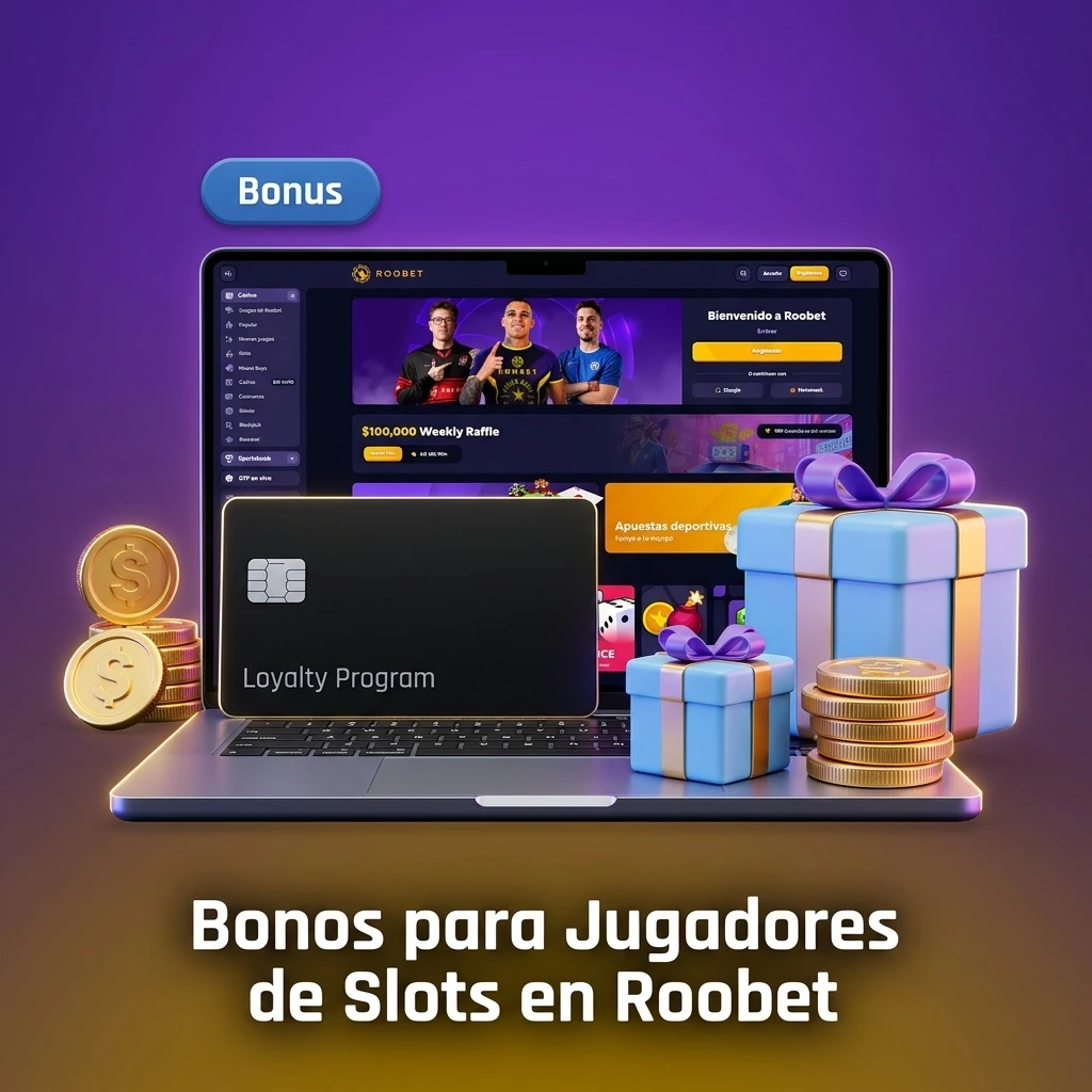 Bonos para jugadores de slots en Roobet: bienvenida 100% hasta $1000, sorteo semanal y cashback disponibles.