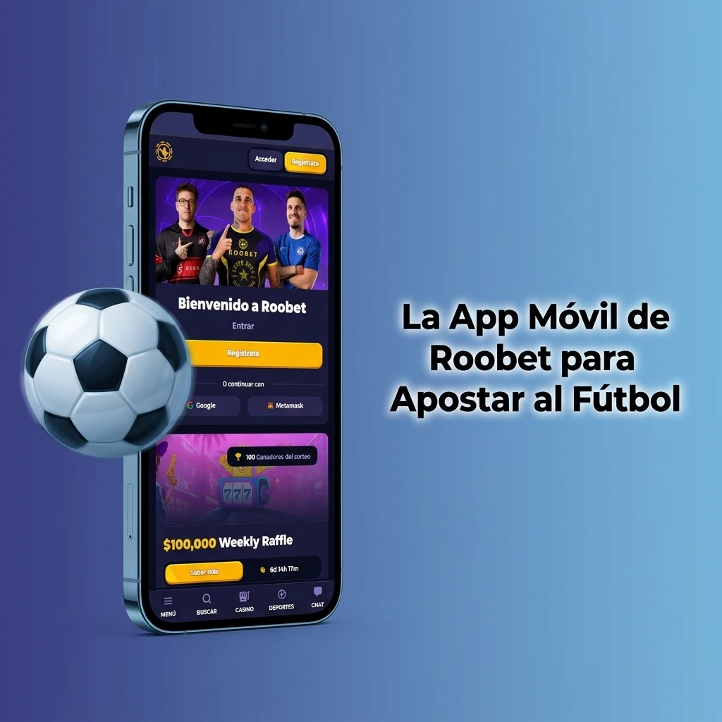 Aplicación móvil de Roobet para apostar al fútbol en Android e iOS con mercados en vivo y cuotas actualizadas
